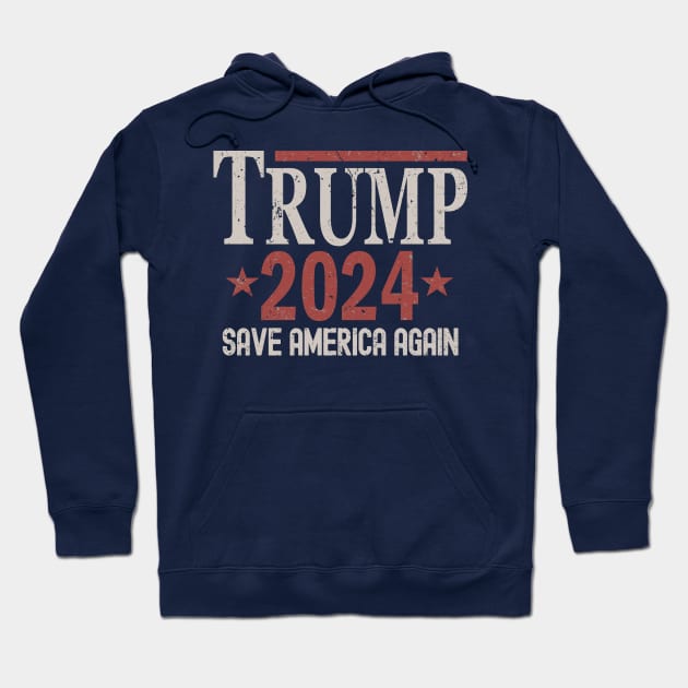 Distressed Trump 2024 - Save America Again Hoodie by Etopix